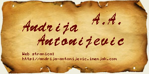 Andrija Antonijević vizit kartica
